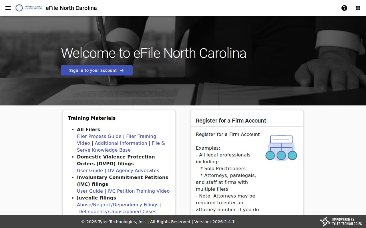 Guilford County case search File and Serve eCourts service