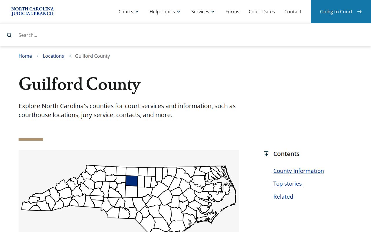 Guilford County court docket official county court hub