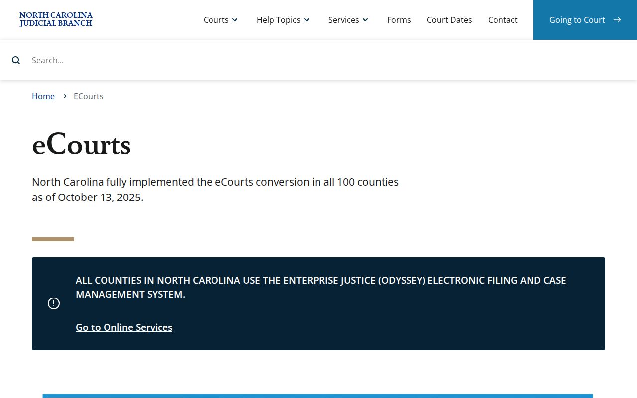 Guilford County court docket eCourts system overview