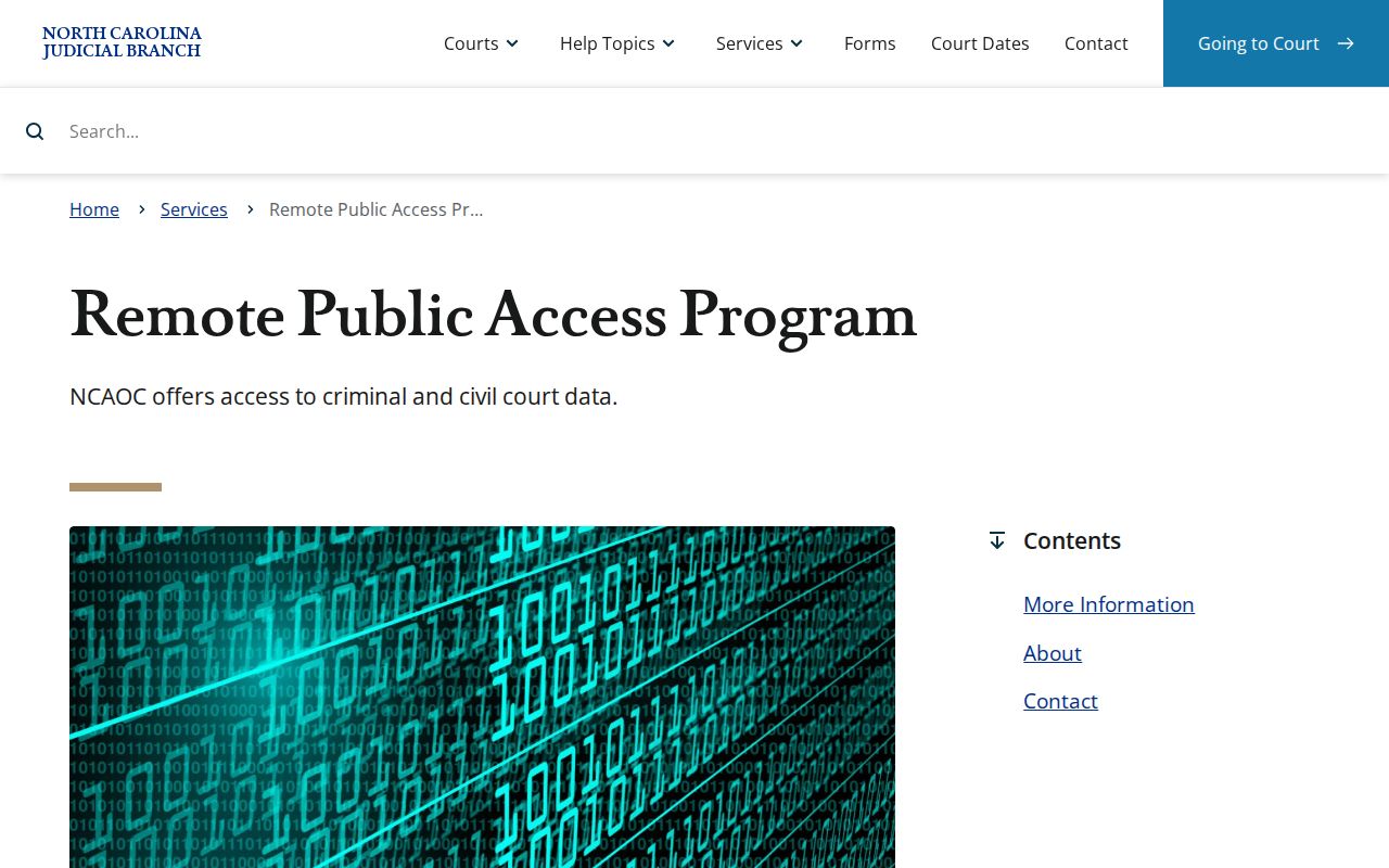 Guilford County court docket remote public access program information