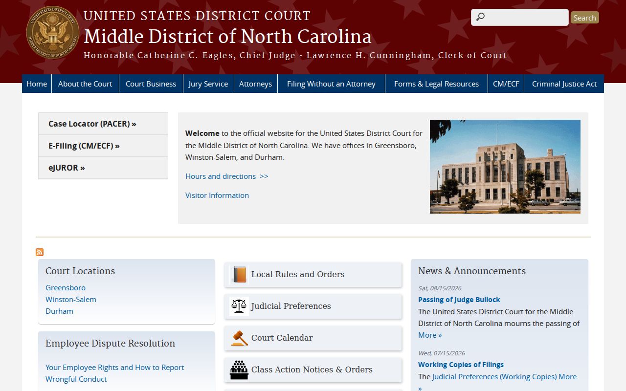 Guilford County court docket federal court distinction