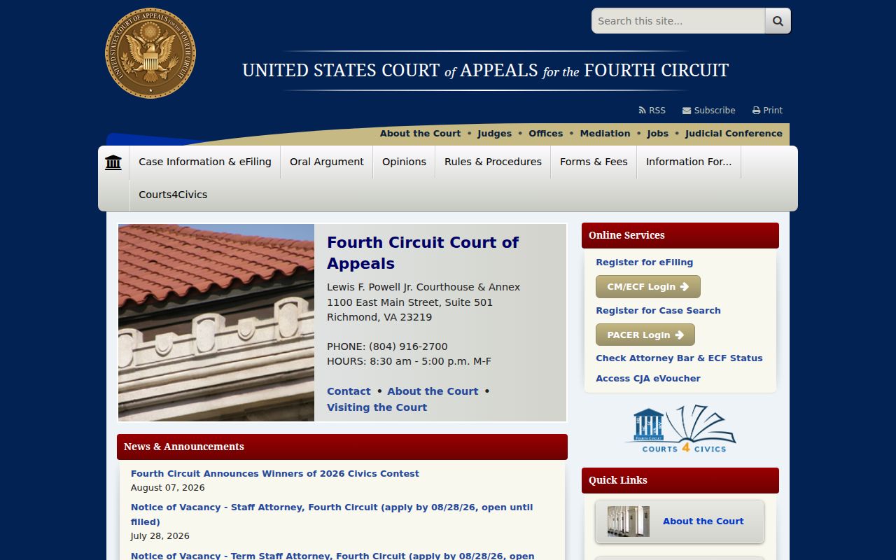 Guilford County court docket Fourth Circuit federal appellate distinction
