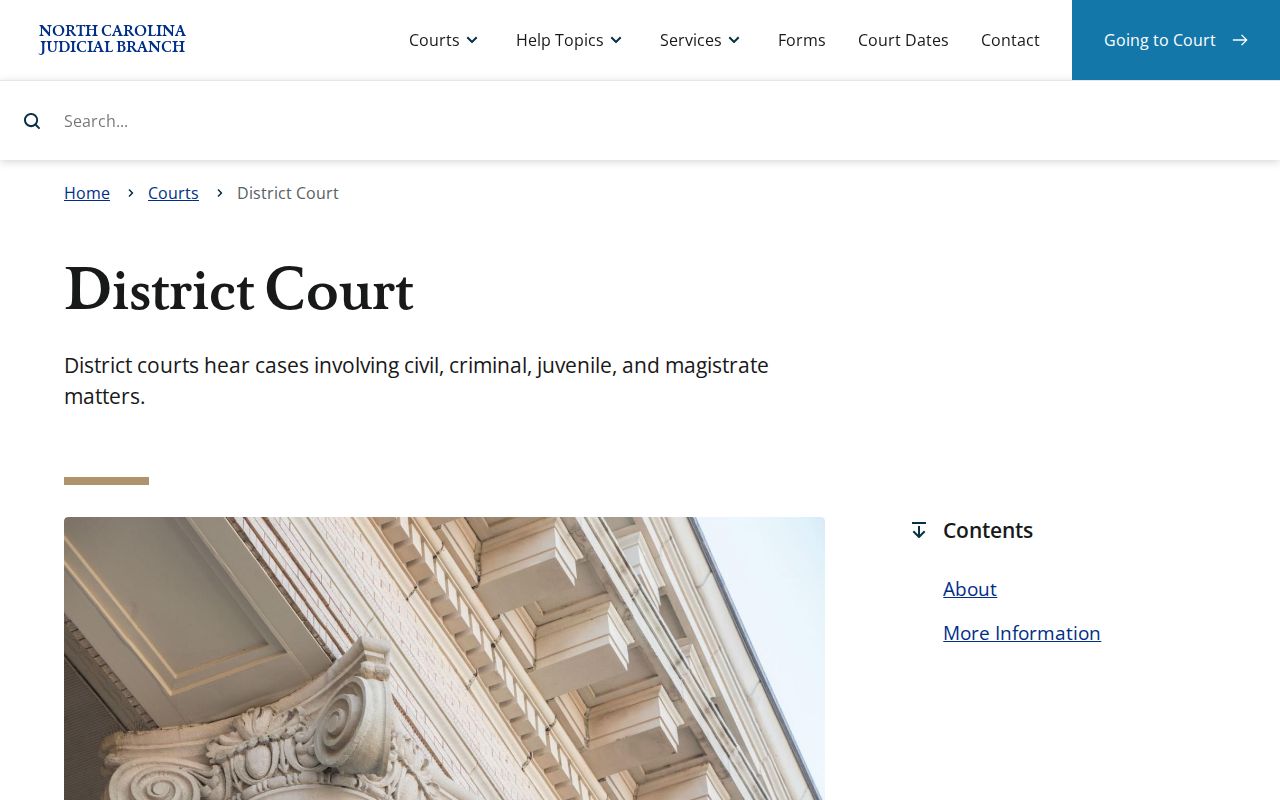 Oak Ridge court records route through North Carolina District Court